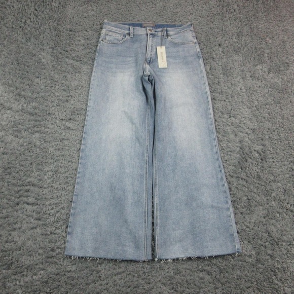 Just USA Denim - JustUSA Jeans Womens 14 Blue Longer Length Wide Leg Fringe Hem 32x30* NWT